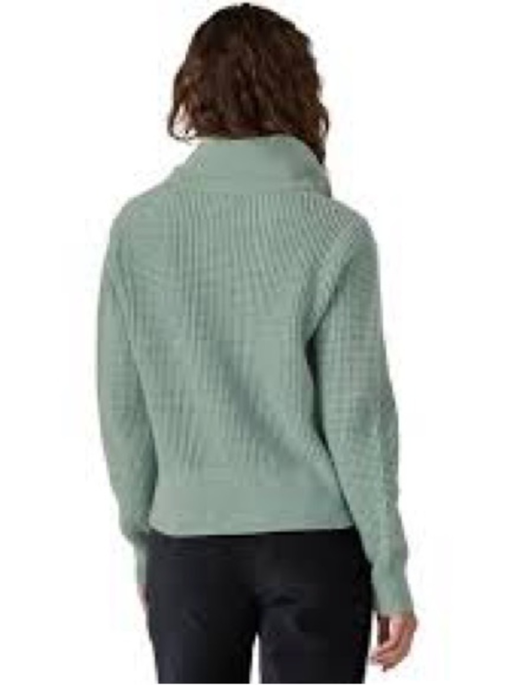 #99- Patagonia Recycled Wool Blend Light Sage 1/4-Zip Knit Pullover - Picture 3 of 11